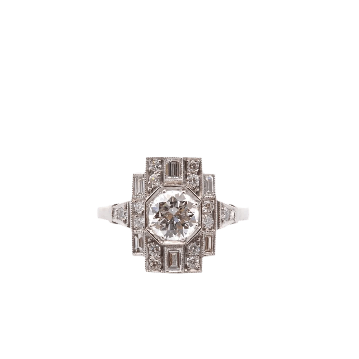 Bague Entourage En Platine Et Diamants 1 Bague Entourage En Platine Et Diamants
