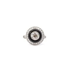 Bague Entourage En Platine, Onyx Et Diamants 6 Bague Entourage En Platine, Onyx Et Diamants -Castafiore Boutique bague entourage en platine onyx et diamants 344195