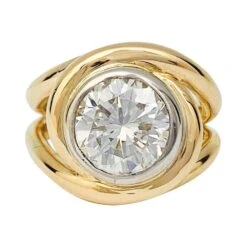 Miller Bague Entrelacée Deux Tons D'or, Diamant 2,78 Carats