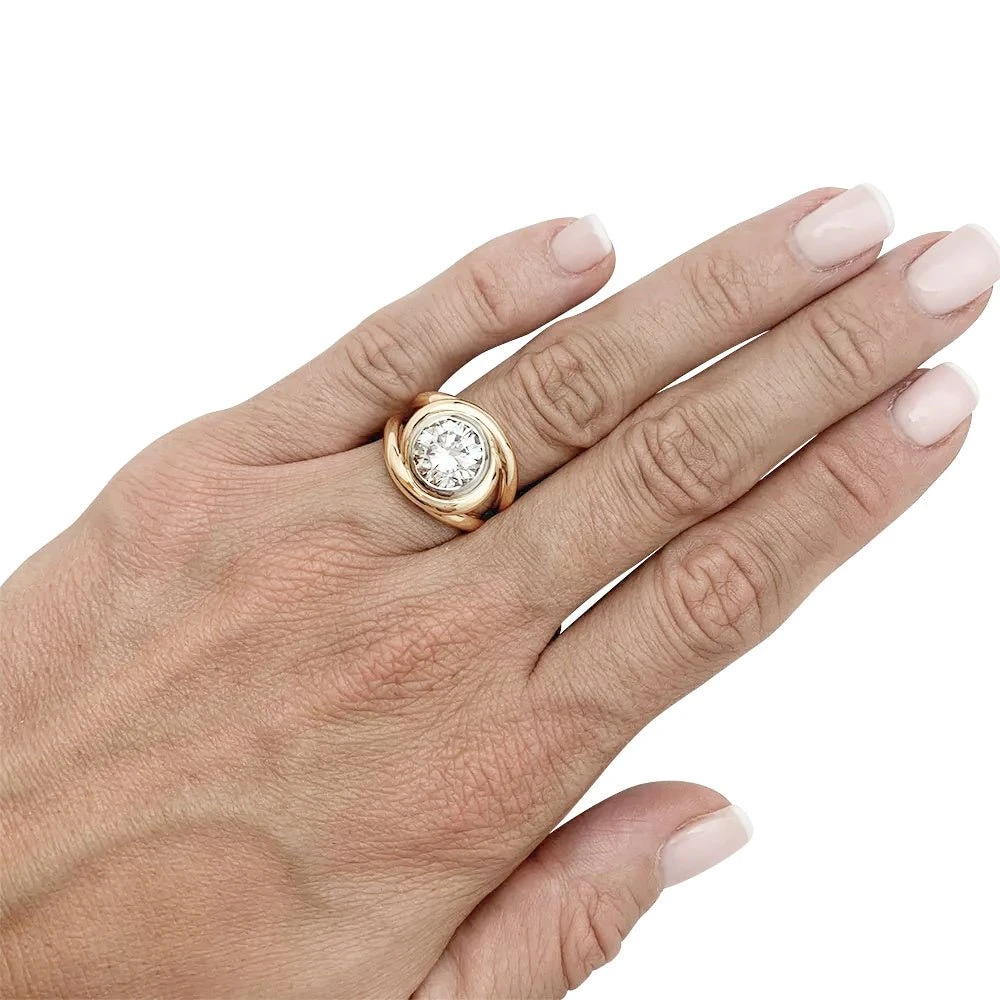 Miller Bague Entrelacée Deux Tons D'or, Diamant 2,78 Carats 3 Miller Bague Entrelacée Deux Tons D'or, Diamant 2,78 Carats – Image 3