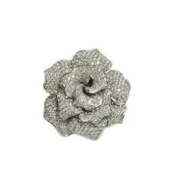 Bague Camélia En Or Blanc Et Diamants