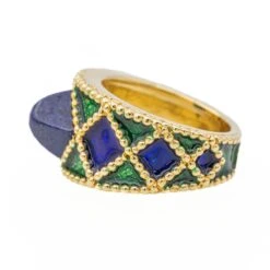 Bague FRED En Or Jaune Et Lapis Lazuli -Castafiore Boutique bague fred en or jaune et lapis lazuli 594035