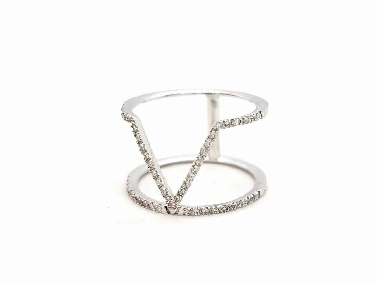 Bague Graphique Or Blanc Diamant 13 Bague Graphique Or Blanc Diamant – Image 13