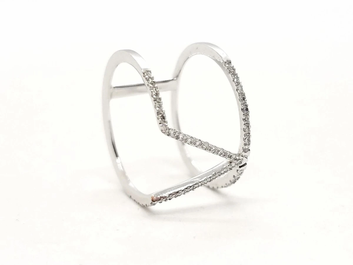 Bague Graphique Or Blanc Diamant 5 Bague Graphique Or Blanc Diamant – Image 5