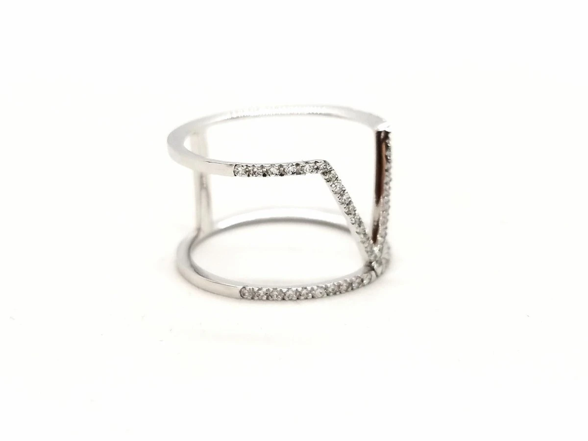 Bague Graphique Or Blanc Diamant 11 Bague Graphique Or Blanc Diamant – Image 11