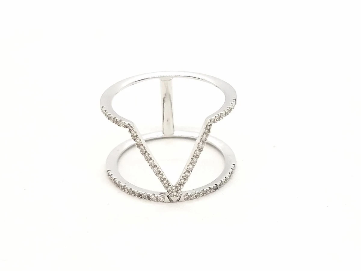 Bague Graphique Or Blanc Diamant 6 Bague Graphique Or Blanc Diamant – Image 6