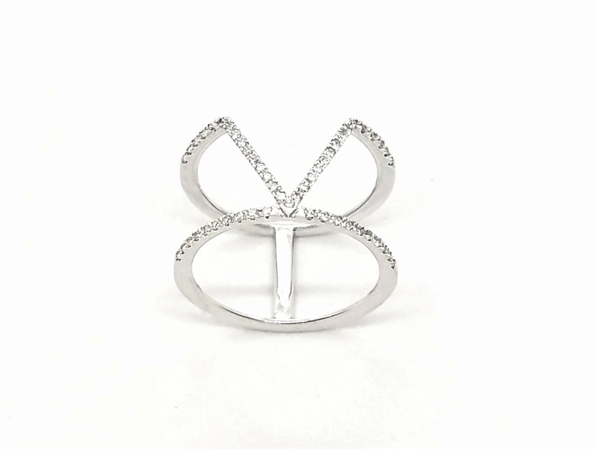 Bague Graphique Or Blanc Diamant 3 Bague Graphique Or Blanc Diamant – Image 3