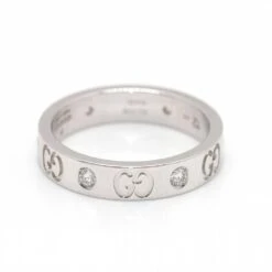 Bague Bandeau GUCCI En Or Blanc Et Diamants