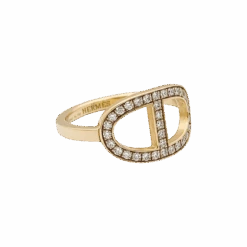 Miller Bague HERMÈS "Chaîne D'ancre Contour" En Or Rose Et Diamants -Castafiore Boutique bague hermes chaine dancre contour en or rose et diamants 853055