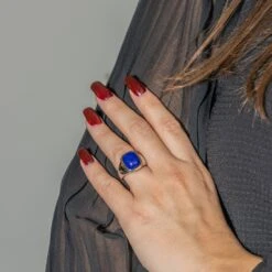 Bague HERMES En Or Blanc Et Lapis-lazuli 9 Bague HERMES En Or Blanc Et Lapis-lazuli -Castafiore Boutique bague hermes en or blanc et lapis lazuli 456650
