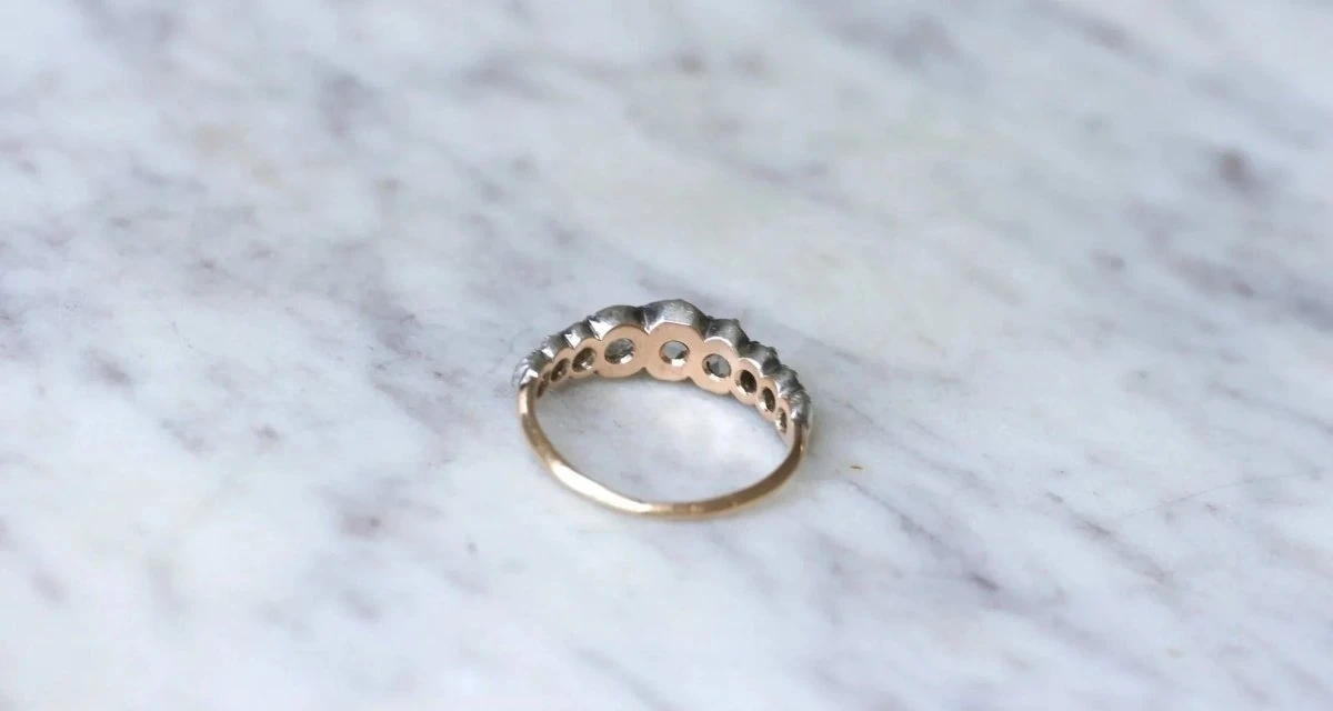 Bague Jarretière Diamants Taille Rose Couronnée 7 Bague Jarretière Diamants Taille Rose Couronnée – Image 7