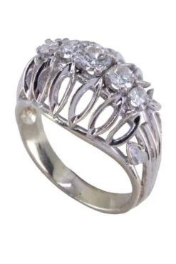 Bague Jarretière En Or Blanc Et Diamants -Castafiore Boutique bague jarretiere en or blanc et diamants 188392