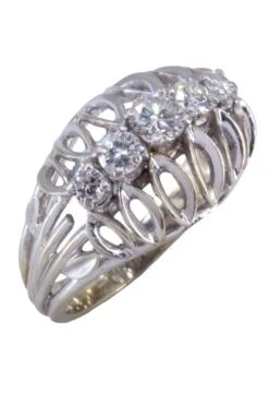 Bague Jarretière En Or Blanc Et Diamants -Castafiore Boutique bague jarretiere en or blanc et diamants 395374