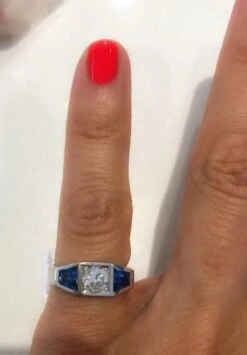 Bague Jarretière En Or Gris Diamant Et Saphirs -Castafiore Boutique bague jarretiere en or gris diamant et saphirs 681904