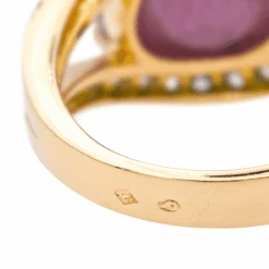 Bague Jarretière En Or Jaune, Rubis Et Diamants -Castafiore Boutique bague jarretiere en or jaune rubis et diamants 861272