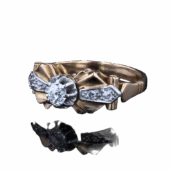 Bague Jarretière En Or Rose, Platine Et Diamants -Castafiore Boutique bague jarretiere en or rose platine et diamants 4354796