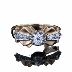 Bague Jarretière En Or Rose, Platine Et Diamants -Castafiore Boutique bague jarretiere en or rose platine et diamants 4735713