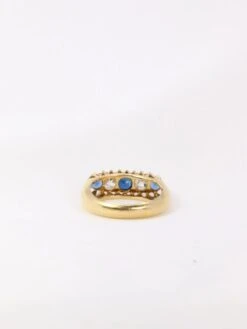 Bague Jarretière Or Jaune Saphirs Diamants Taille Ancienne -Castafiore Boutique bague jarretiere or jaune saphirs diamants taille ancienne 846711