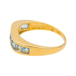 Bague Jonc BALMAIN En Or Jaune Et Topazes -Castafiore Boutique bague jonc balmain en or jaune et topazes 313482