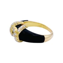Miller Bague Jonc CARTIER "Double C" En Or Jaune, Onyx Et Diamants -Castafiore Boutique bague jonc cartier double c en or jaune onyx et diamants 857796