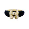 Miller Bague Jonc CARTIER "Double C" En Or Jaune, Onyx Et Diamants