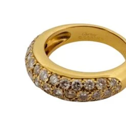 Bague Jonc CARTIER En Or Jaune Et Diamants -Castafiore Boutique bague jonc cartier en or jaune et diamants 233570