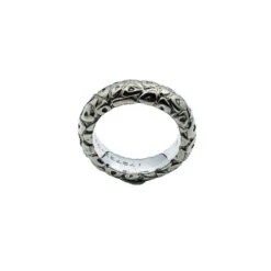 Bague Jonc CHAUMET En Or Blanc Ciselé