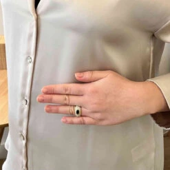 Bague Jonc Diamants Et Saphir En Or Jaune -Castafiore Boutique bague jonc diamants et saphir en or jaune 18k 998213