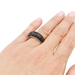 Miller Bague Jonc En Or Blanc Et Diamants Noirs -Castafiore Boutique bague jonc en or blanc et diamants noirs 615939