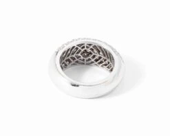 Bague Jonc En Or Gris Entièrement Pavée De Diamant -Castafiore Boutique bague jonc en or gris entierement pavee de diamant 521115