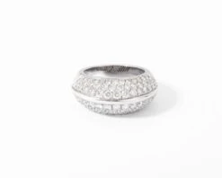 Bague Jonc En Or Gris Entièrement Pavée De Diamant -Castafiore Boutique bague jonc en or gris entierement pavee de diamant 647323