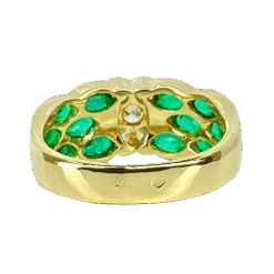 Bague Jonc En Or Jaune, émeraudes Et Diamants 7 Bague Jonc En Or Jaune, émeraudes Et Diamants -Castafiore Boutique bague jonc en or jaune emeraudes et diamants 363414
