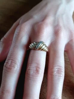 Bague Jonc En Or Jaune Et Blanc Et Diamant -Castafiore Boutique bague jonc en or jaune et blanc et diamant 678353