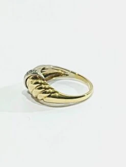 Bague Jonc En Or Jaune Et Blanc Et Diamant -Castafiore Boutique bague jonc en or jaune et blanc et diamant 730010