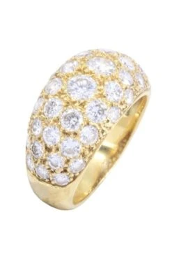 Bague Jonc Pavage Diamants En Or Jaune -Castafiore Boutique bague jonc en or jaune et diamants 263043