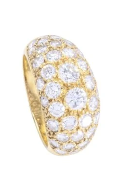 Bague Jonc Pavage Diamants En Or Jaune -Castafiore Boutique bague jonc en or jaune et diamants 420706