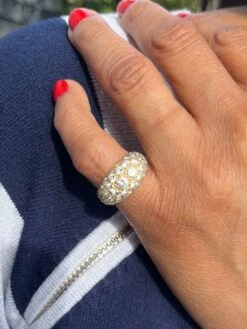 Bague Jonc Pavage Diamants En Or Jaune -Castafiore Boutique bague jonc en or jaune et diamants 737666