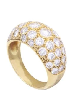 Bague Jonc Pavage Diamants En Or Jaune -Castafiore Boutique bague jonc en or jaune et diamants 939924