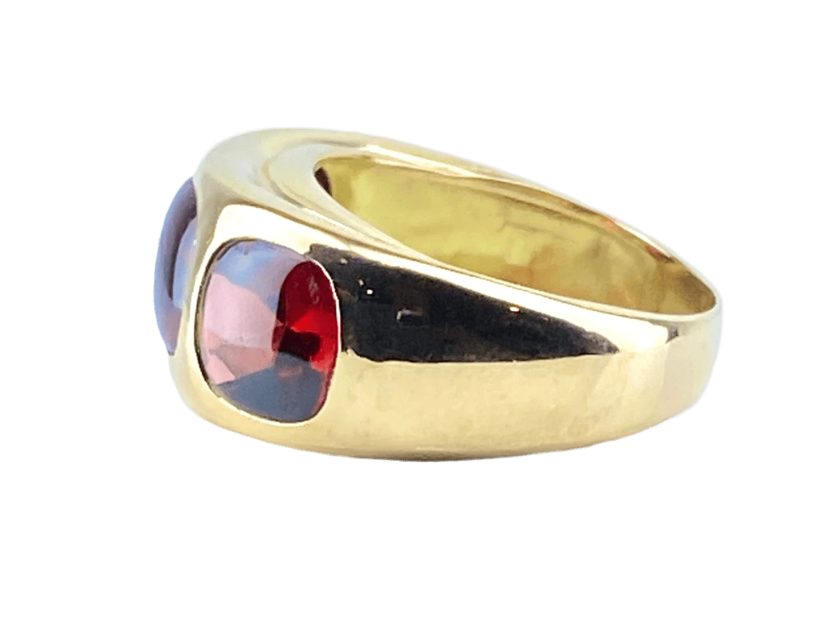 Bague Jonc En Or Jaune Et Grenats 3 Bague Jonc En Or Jaune Et Grenats – Image 3