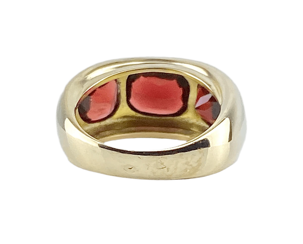 Bague Jonc En Or Jaune Et Grenats 4 Bague Jonc En Or Jaune Et Grenats – Image 4