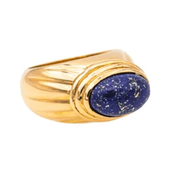 Bague Jonc En Or Jaune Et Lapis-lazuli -Castafiore Boutique bague jonc en or jaune et lapis lazuli 243955