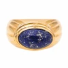 Bague Jonc En Or Jaune Et Lapis-lazuli
