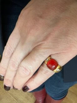 Bague Jonc En Or Jaune Et Opale -Castafiore Boutique bague jonc en or jaune et opale 133934