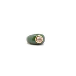 Bague Jonc En Or Jaune, Jade Et Diamant -Castafiore Boutique bague jonc en or jaune jade et diamant 759721