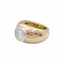 Miller Bague Jonc En Or Jaune, Or Blanc Et Diamants -Castafiore Boutique bague jonc en or jaune or blanc et diamants 895464