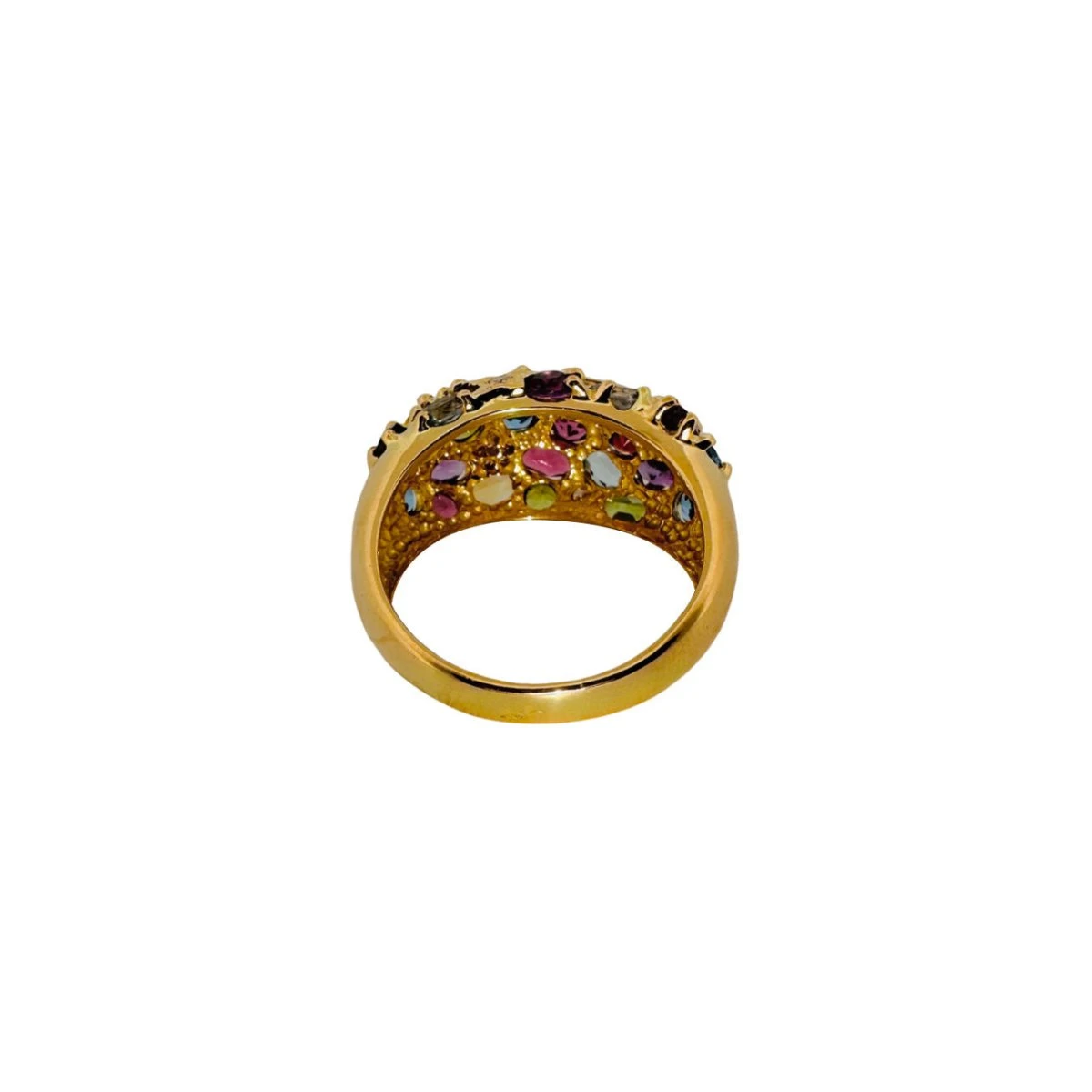 Bague Jonc En Or Jaune, Pierres Fines Et Diamants 3 Bague Jonc En Or Jaune, Pierres Fines Et Diamants – Image 3