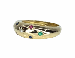 Bague Jonc En Or Jaune, Rubis, émeraudes, Saphirs Et Diamant -Castafiore Boutique bague jonc en or jaune rubis emeraudes saphirs et diamant 576665