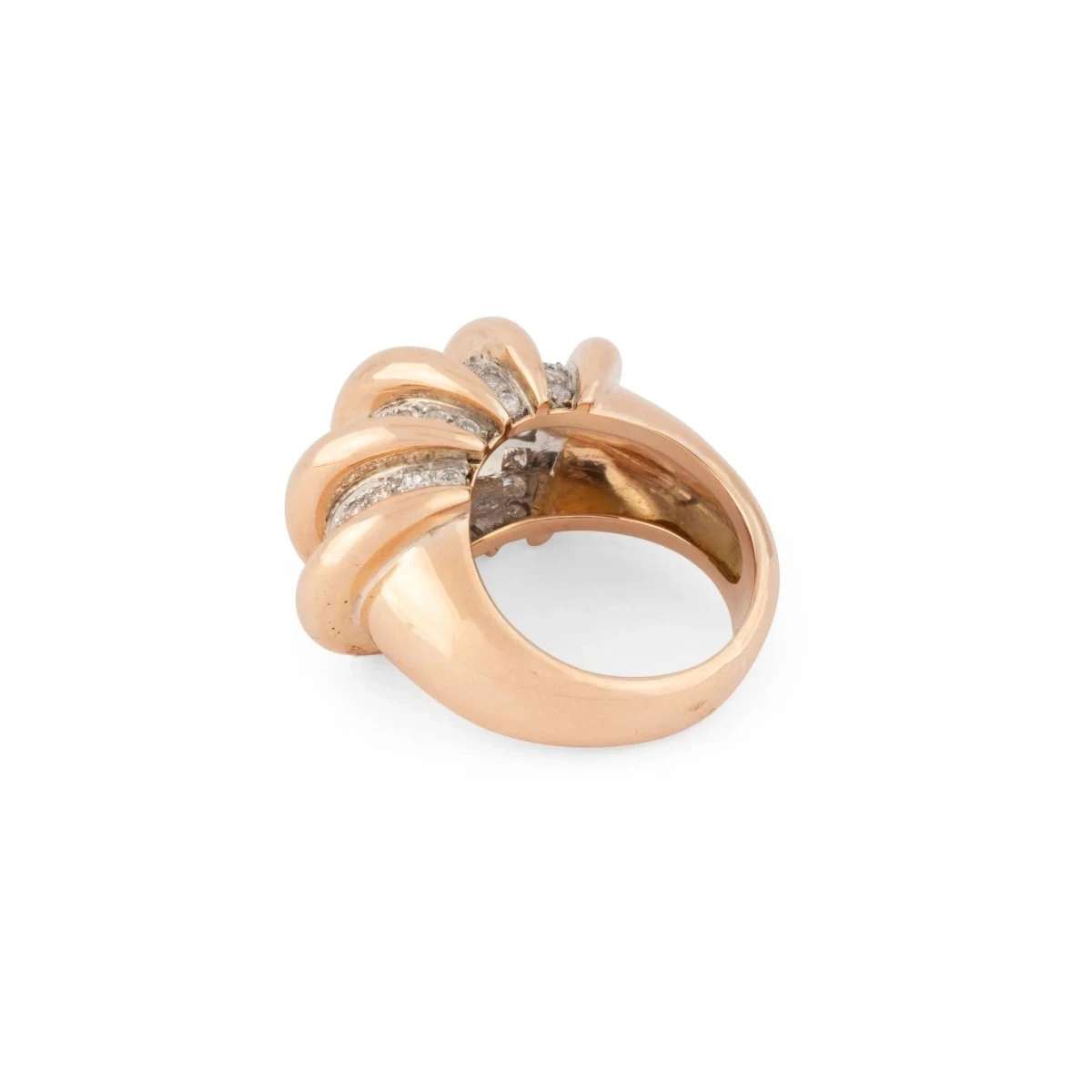 Bague Jonc En Or Rose, Platine Et Diamants 5 Bague Jonc En Or Rose, Platine Et Diamants – Image 5