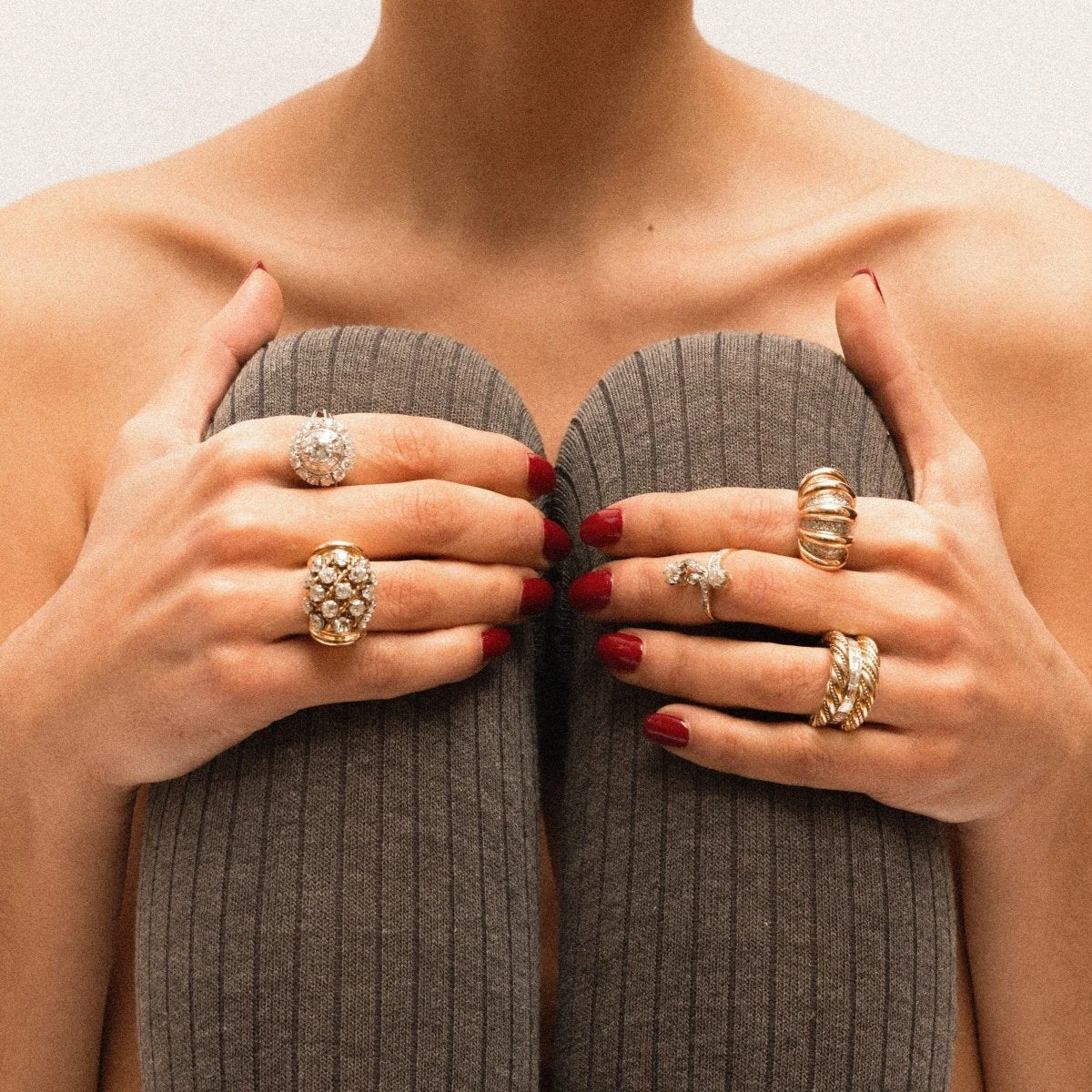 Bague Jonc En Or Rose, Platine Et Diamants 2 Bague Jonc En Or Rose, Platine Et Diamants – Image 2