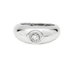 Miller Bague Jonc, Or Blanc, Diamant